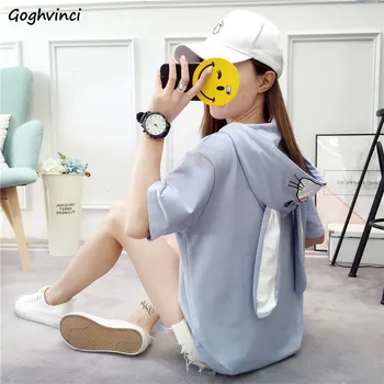 T-shirts Women Cartoon Kawaii Rabbit Hat Embroidery Simple Hooded Trendy Pink Tops Spring Summer Ladies Korean Style Womens Tees
T-shirts Women Cartoon Kawaii Rabbit Hat Embroidery Simple Hooded Trendy Pink Tops Spring Summer Ladies Korean Style Womens Tees