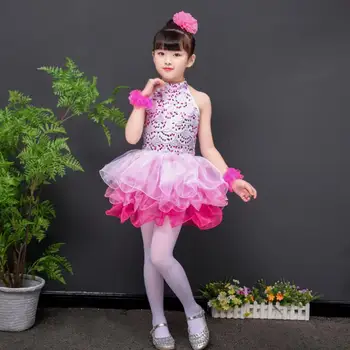 Jazz Dance Costumes for girls Sweet and Lovely Princess Dress Sequined Skirt Pink Dance Dress 
Jazz Dance Costumes for girls Sweet and Lovely Princess Dress Sequined Skirt Pink Dance Dress