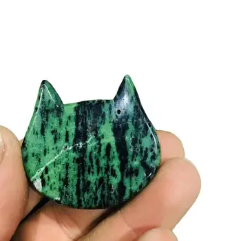 1pc hand carved natural epidote quartz minerals carvings cat head statue crystal aniamls for chakra healing
1pc hand carved natural epidote quartz minerals carvings cat head statue crystal aniamls for chakra healing