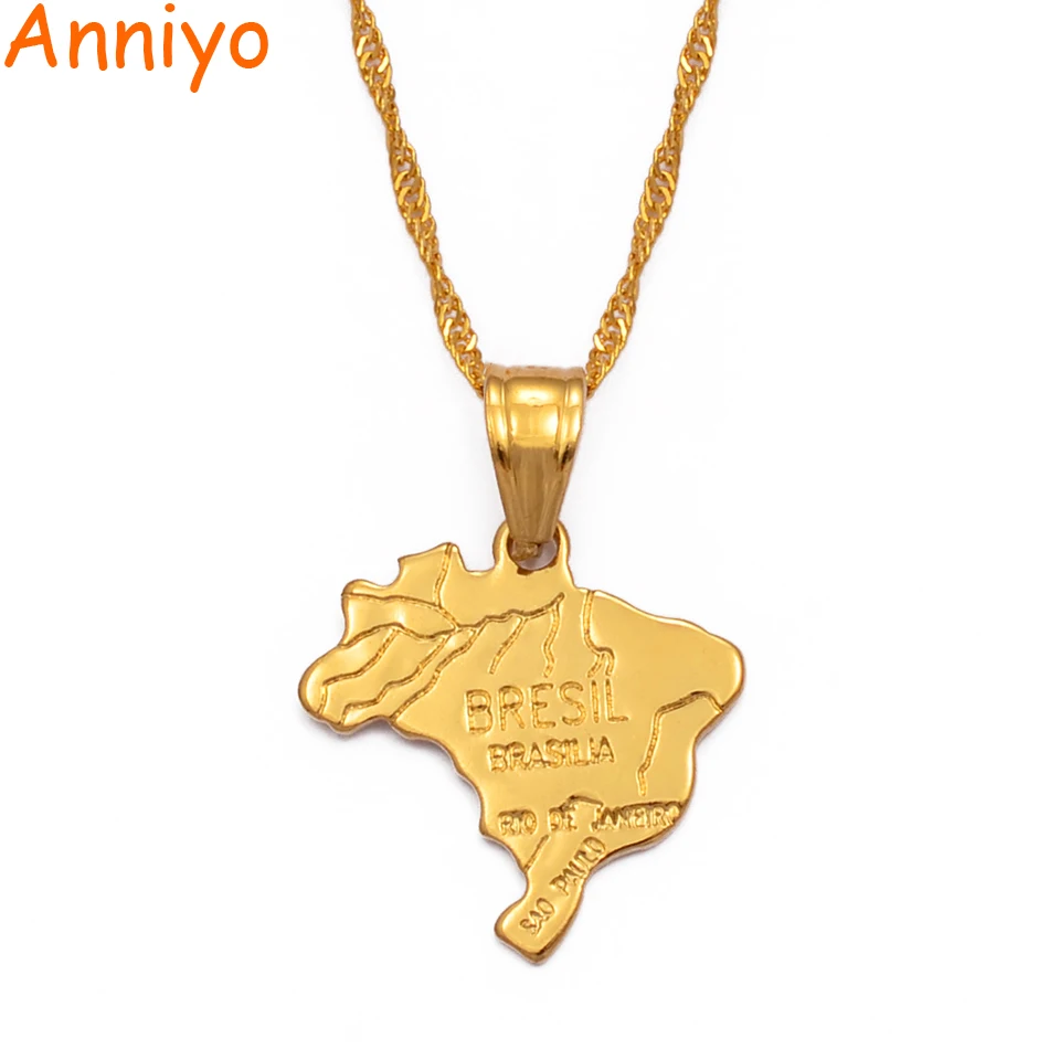 Anniyo 3 Styles You Can Choose/Gold & silver Color Brazil Map Brasil Flag Necklaces Pendant for Women Brazilians Gifts #200010@ 
Anniyo 3 Styles You Can Choose/Gold & silver Color Brazil Map Brasil Flag Necklaces Pendant for Women Brazilians Gifts #200010@