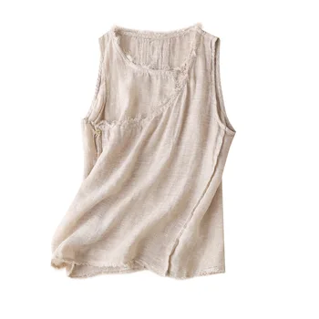 2020 Summer Tank Tops Tassel Solid Linen Woman Clothes Sleeveless Women's T-shirts Tee Shirt Femme korean style women
2020 Summer Tank Tops Tassel Solid Linen Woman Clothes Sleeveless Women's T-shirts Tee Shirt Femme korean style women