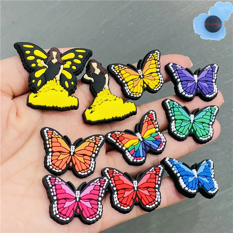 New Arrival 1pcs Colorful Butterfly Shoes Accessories PVC Garden Shoe Decorations Fit Croc Jibz Charm Children Party Present
New Arrival 1pcs Colorful Butterfly Shoes Accessories PVC Garden Shoe Decorations Fit Croc Jibz Charm Children Party Present