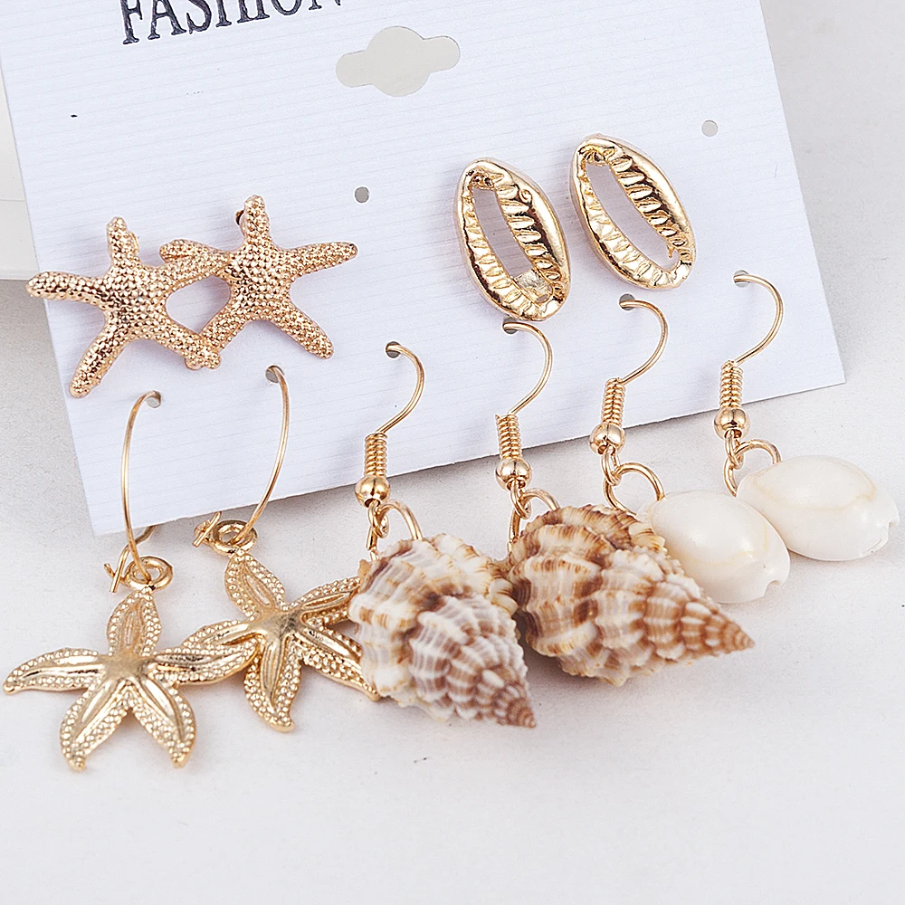 7 Style Seashell Earrings Set For Women Starfish Shell Cowrie Statement Earrings 2019 Summer Beach Jewelry Pendientes Cortos
7 Style Seashell Earrings Set For Women Starfish Shell Cowrie Statement Earrings 2019 Summer Beach Jewelry Pendientes Cortos