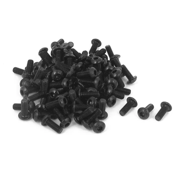 M3x8mm Thread Button Head Hex Socket Cap Screw Bolt 100 pcs