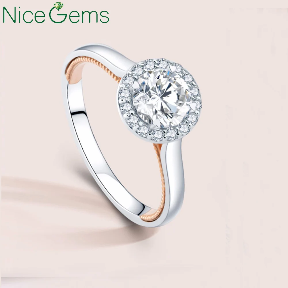 NiceGems 14K White and Rose Gold 2carat D Color Halo Moissanite Engagement Ring for Women Wedding Solid Two Tones Ladies Ring
NiceGems 14K White and Rose Gold 2carat D Color Halo Moissanite Engagement Ring for Women Wedding Solid Two Tones Ladies Ring