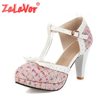 ZALAVOR Size 32-48 Women Pumps Shoes Fashion T-Strap Metal Buckle Sweet Bowknot Shoes Women Platform Thick High Heels Footwear
ZALAVOR Size 32-48 Women Pumps Shoes Fashion T-Strap Metal Buckle Sweet Bowknot Shoes Women Platform Thick High Heels Footwear