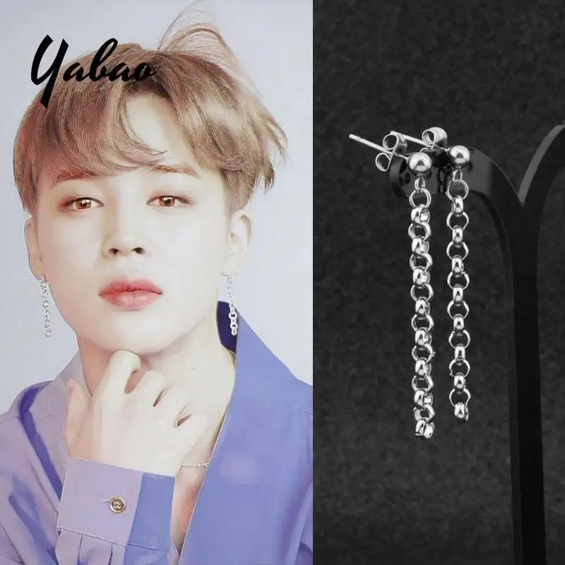 Bangtan мальчики корейская мода серьги для женщин мужчин Pendientes клип на ухо из