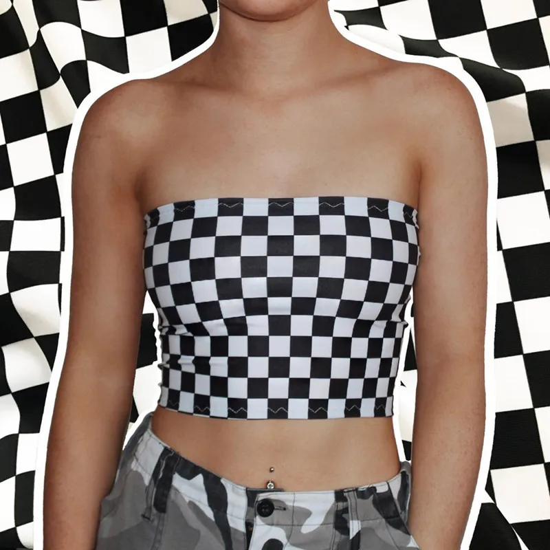 New Black and White Check Print Wrap Chest Versatile Tank Top Bra Y2k Tops Tops for Women Sexy Streetwear Crop Tops Tank Top
New Black and White Check Print Wrap Chest Versatile Tank Top Bra Y2k Tops Tops for Women Sexy Streetwear Crop Tops Tank Top