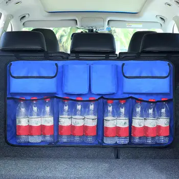 Car Rear Seat Back Mesh Storage Bag Multi-Pocket Hanging Trunk Pouch Organizer carros Automobile Accessories видеорегистратор
