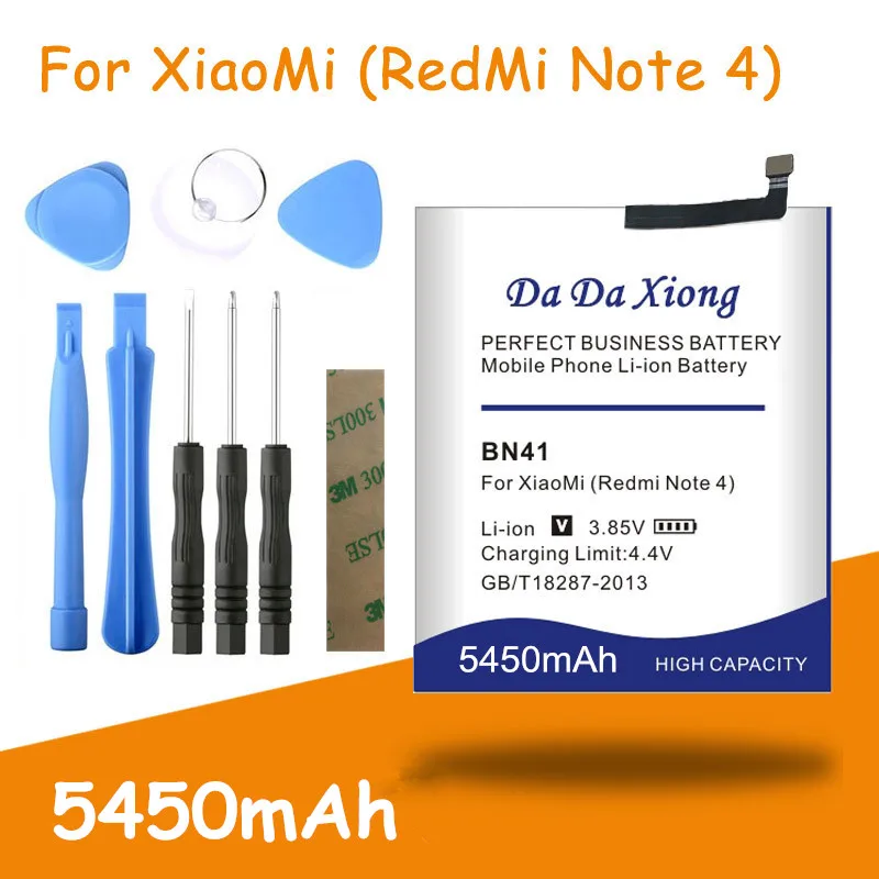 Free shipping 5450mAh BN41 Battery for Xiaomi Hongmi Note 4X Redmi Note 4X high version Replacement batteries + free tools
Free shipping 5450mAh BN41 Battery for Xiaomi Hongmi Note 4X Redmi Note 4X high version Replacement batteries + free tools
