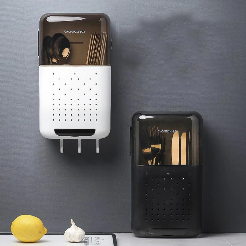 Household Dustproof Chopsticks Holder With Cover Non Perforated Wall Hanging Spoon Basket Tableware Storage Box Kitchen Shelf
Household Dustproof Chopsticks Holder With Cover Non Perforated Wall Hanging Spoon Basket Tableware Storage Box Kitchen Shelf