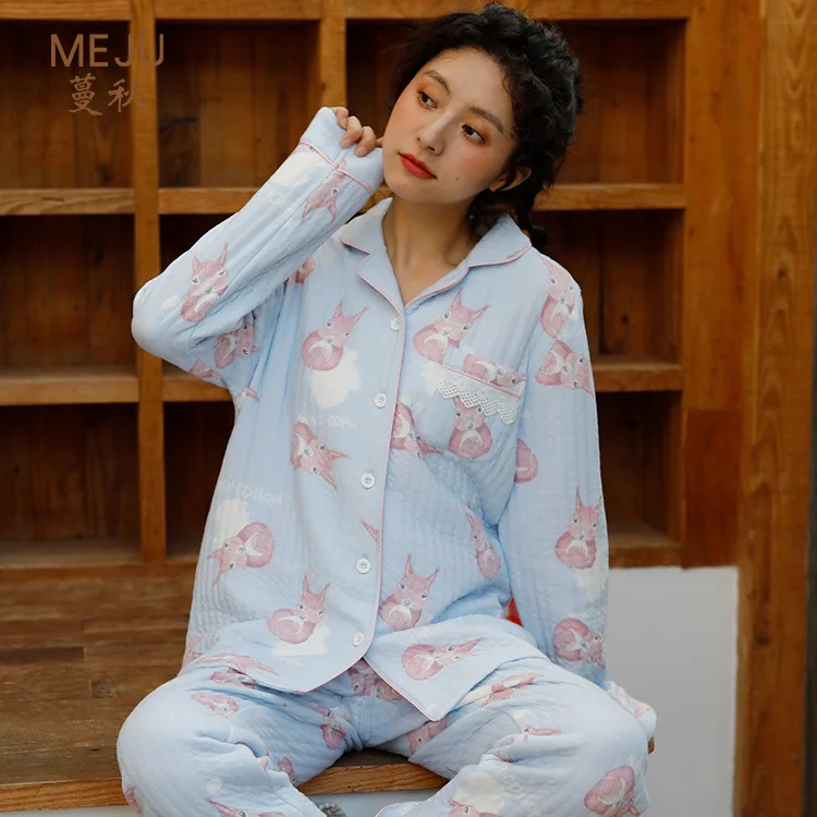 Meju Japanese Korean Women's Pajamas WOMEN'S Suit Autumn And Winter Three Layer Padded Air Cotton Square Collar Tracksuit Two-Pi
Meju Japanese Korean Women's Pajamas WOMEN'S Suit Autumn And Winter Three Layer Padded Air Cotton Square Collar Tracksuit Two-Pi