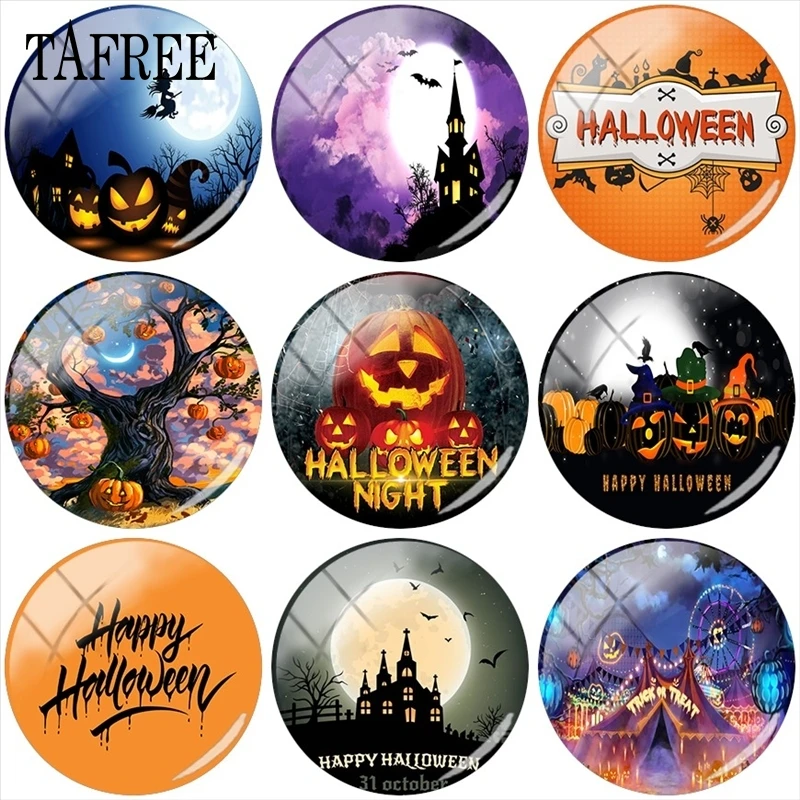 TAFREE Pumpkin Decor Happy Halloween Photo 12mm/15mm/16mm/18mm/20mm/25mm Round Glass Cabochon Demo Flat Back Making Findings
TAFREE Pumpkin Decor Happy Halloween Photo 12mm/15mm/16mm/18mm/20mm/25mm Round Glass Cabochon Demo Flat Back Making Findings