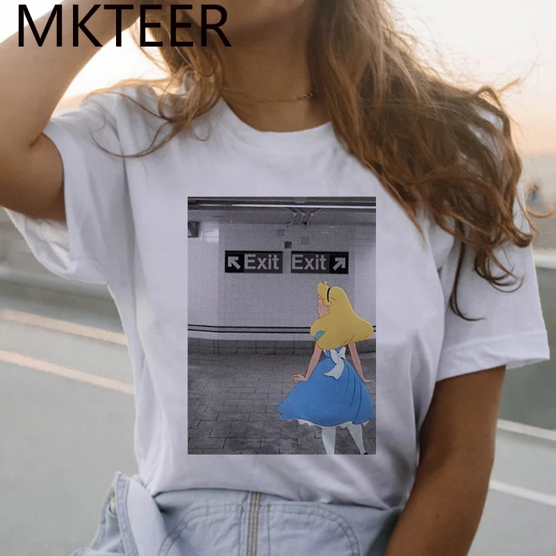 New Arrival Women 2019 Casual Vogue Tee Shirt Femme Harajuku T Shirt Alice Choose The Road In The Subway Print Camiseta Mujer 
New Arrival Women 2019 Casual Vogue Tee Shirt Femme Harajuku T Shirt Alice Choose The Road In The Subway Print Camiseta Mujer