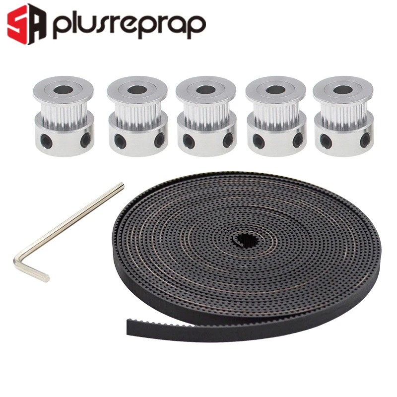 5pcs GT2 Timing Pulley 20 teeth 5M GT2-6mm GT2 Timing Belt 10 x M3 Setscrews Allen Key For 3D Printer
5pcs GT2 Timing Pulley 20 teeth 5M GT2-6mm GT2 Timing Belt 10 x M3 Setscrews Allen Key For 3D Printer