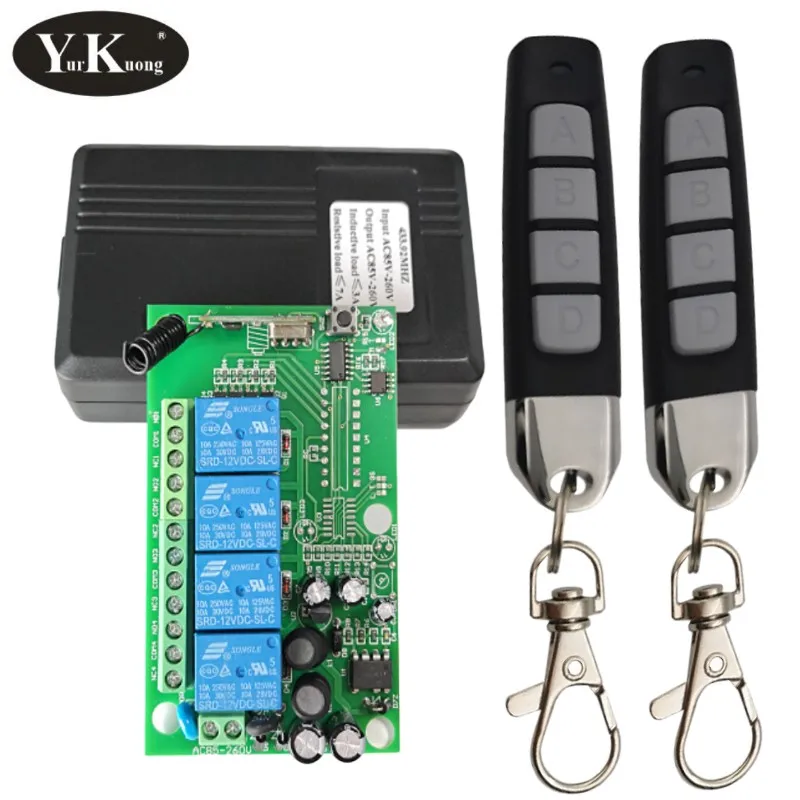 110V 4CH 220V wireless lamp/power switch RF wireless remote control system push button transmitter&receiver M4/L4/T4 adjust
110V 4CH 220V wireless lamp/power switch RF wireless remote control system push button transmitter&receiver M4/L4/T4 adjust