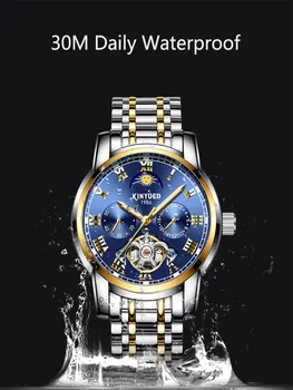 Men's business watch men's automatic mechanical tourbillon skeleton watch calendar waterproof watch men's Horloges Mannen KINYUE 
Men's business watch men's automatic mechanical tourbillon skeleton watch calendar waterproof watch men's Horloges Mannen KINYUE