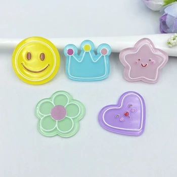 10Pcs Acrylic Lovely Mixed jelly smiley / star / crown Flatback Cabochon Scrapbook Kawaii DIY Embellishments Accessories C78 
10Pcs Acrylic Lovely Mixed jelly smiley / star / crown Flatback Cabochon Scrapbook Kawaii DIY Embellishments Accessories C78