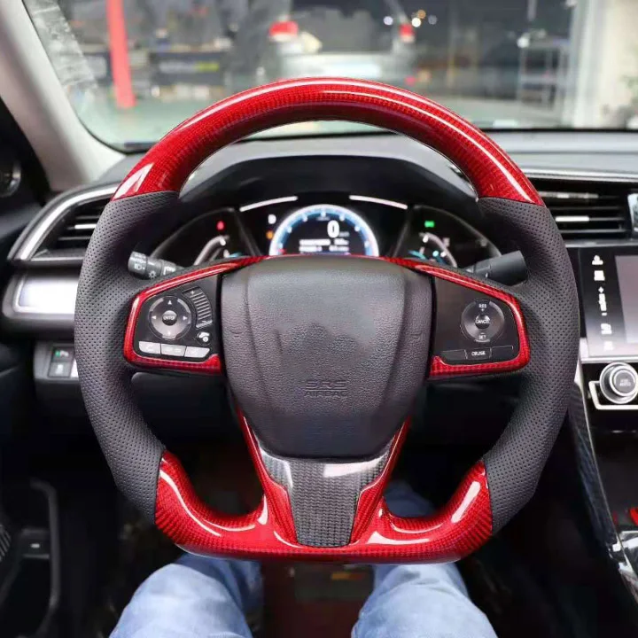 Гоночное рулевое колесо из углеродного волокна, преформированная кожа для Honda Civic 16 17 18 19 20 21 10
Гоночное рулевое колесо из углеродного волокна, преформированная кожа для Honda Civic 16 17 18 19 20 21 10