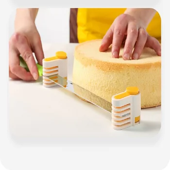 

DIY Cake Slicer, Adjustable 5 Layers Leveler Slicer, Cutting Fixator Guide Tool, Stratification Auxiliary 2pcs/pack