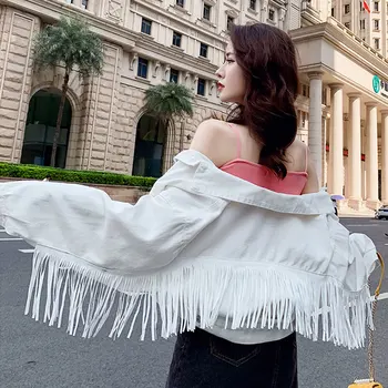 Women Denim Short Jackets 2020 Autumn Fashion Tops Female Casual Tassel Long Sleeve Button Outwear Coats White Top Jacket
Women Denim Short Jackets 2020 Autumn Fashion Tops Female Casual Tassel Long Sleeve Button Outwear Coats White Top Jacket