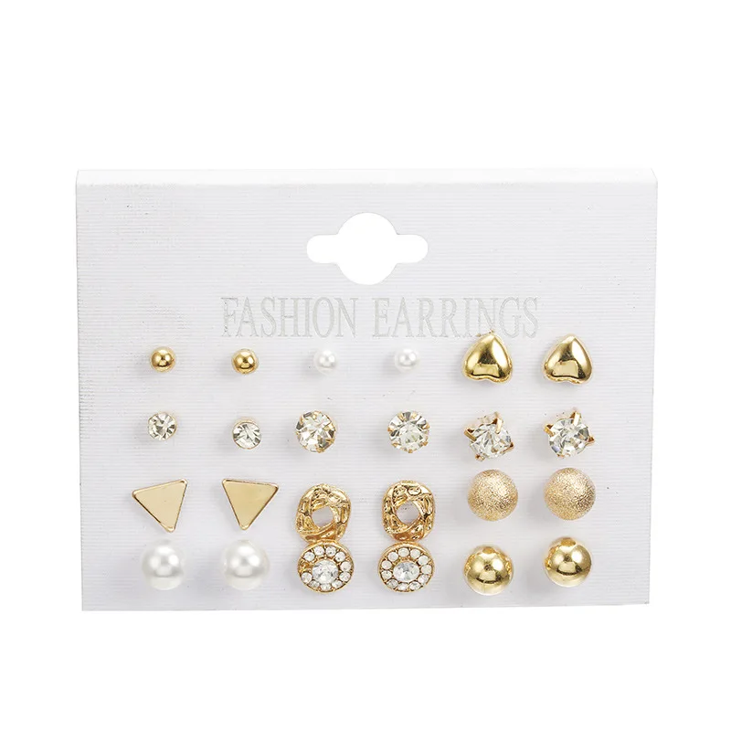 Fashion Korean version of the explosion of simple personality peach heart set crystal 12 pairs of earrings
Fashion Korean version of the explosion of simple personality peach heart set crystal 12 pairs of earrings