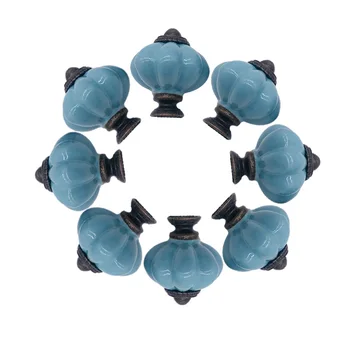Set of 8pcs Ceramic Blue Pumpkin Handle Pull Knobs Cabinet Door Cupboard Drawer Knobs Locker for Home Kitchen Decoration
Set of 8pcs Ceramic Blue Pumpkin Handle Pull Knobs Cabinet Door Cupboard Drawer Knobs Locker for Home Kitchen Decoration