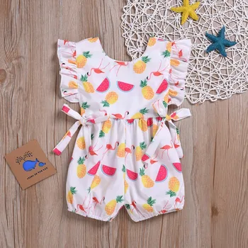 Hot Baby Girls summer clothing cute Print Fruit cotton soft Romper Bowknot Jumpsuit for infant clothes children kid Clothes
Hot Baby Girls summer clothing cute Print Fruit cotton soft Romper Bowknot Jumpsuit for infant clothes children kid Clothes