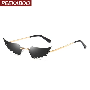 Peekaboo vintage cat eye sunglasses women mirror green party items metal gold rimless sun glasses female wings shape summer
Peekaboo vintage cat eye sunglasses women mirror green party items metal gold rimless sun glasses female wings shape summer