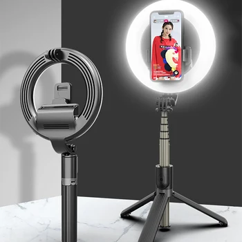 4 in 1 selfie 5 inch ring light wireless Bluetooth selfie stick mini tripod Handheld Extendable selfie stick Portable Remote
4 in 1 selfie 5 inch ring light wireless Bluetooth selfie stick mini tripod Handheld Extendable selfie stick Portable Remote