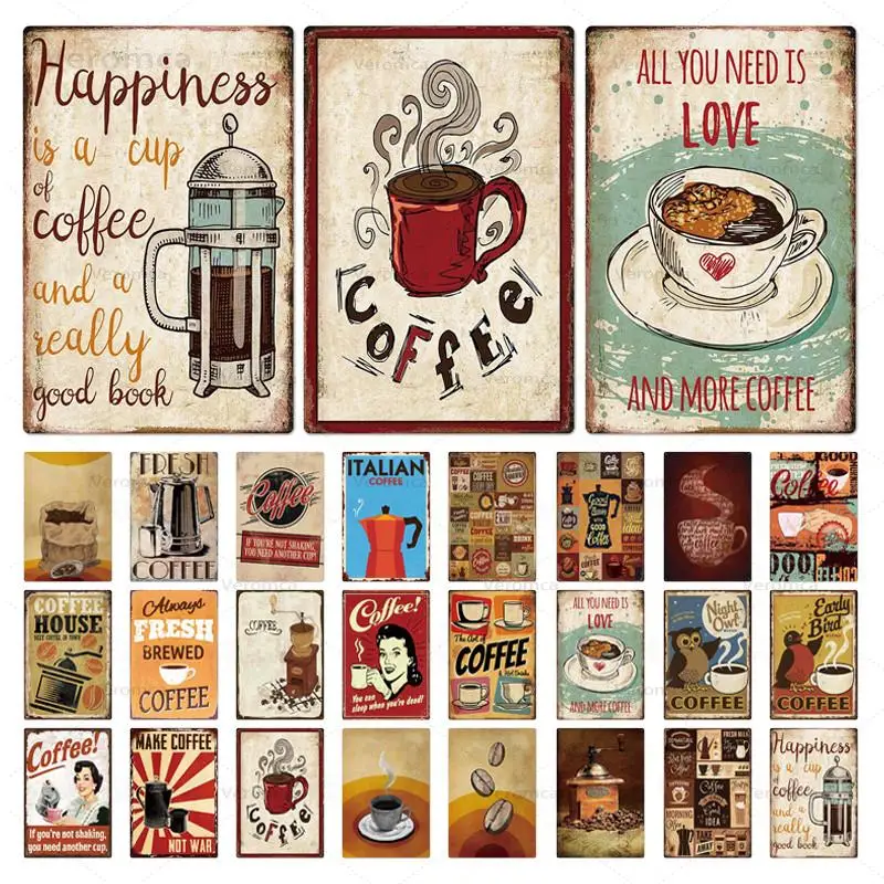 Coffee Plaque Metal Poster Vintage Cafe Metal Sign Retro Tin Sign Wall Decor for Coffee Corner Kitchen Restaurant Decoration
Coffee Plaque Metal Poster Vintage Cafe Metal Sign Retro Tin Sign Wall Decor for Coffee Corner Kitchen Restaurant Decoration