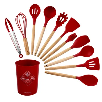Silicone Kitchen Tools Set Cooking Tools Utensils Set Spatula Shovel Soup Spoon with Wooden Handle Special Heat-resistant Design
Silicone Kitchen Tools Set Cooking Tools Utensils Set Spatula Shovel Soup Spoon with Wooden Handle Special Heat-resistant Design
