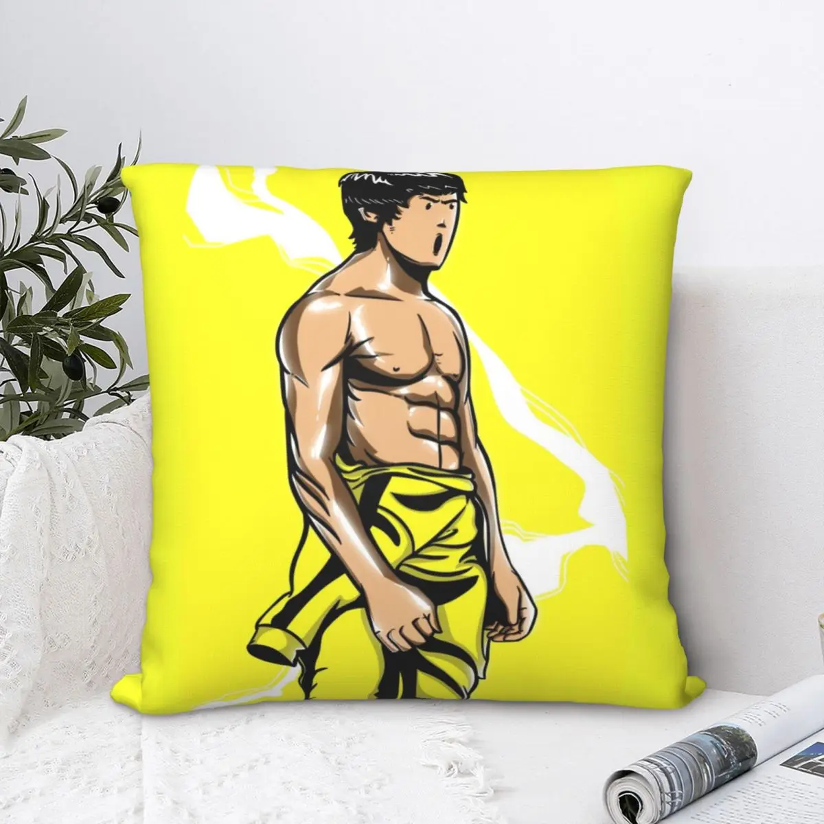 

Bruce Lee Square Pillowcase Cushion Cover Spoof Zip Home Decorative Throw Pillow Case Sofa Seater Nordic 45*45cm