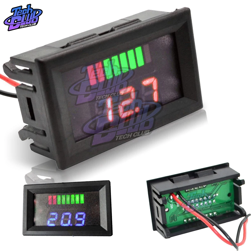 12V LED Lead-Acid Battery Indicator Lithium Battery Capacity Acid Tester Voltmeter Charge Level Indicator For Arduino Red Blue
12V LED Lead-Acid Battery Indicator Lithium Battery Capacity Acid Tester Voltmeter Charge Level Indicator For Arduino Red Blue