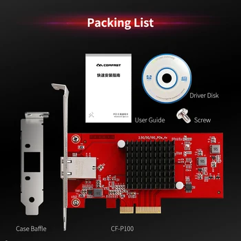 COMFAST CF-P100 PCI Express PCI-e Network Card 10 Gigabit Ethernet 10Gbps RJ45 LAN Adapter Converter for Desktop PC
COMFAST CF-P100 PCI Express PCI-e Network Card 10 Gigabit Ethernet 10Gbps RJ45 LAN Adapter Converter for Desktop PC