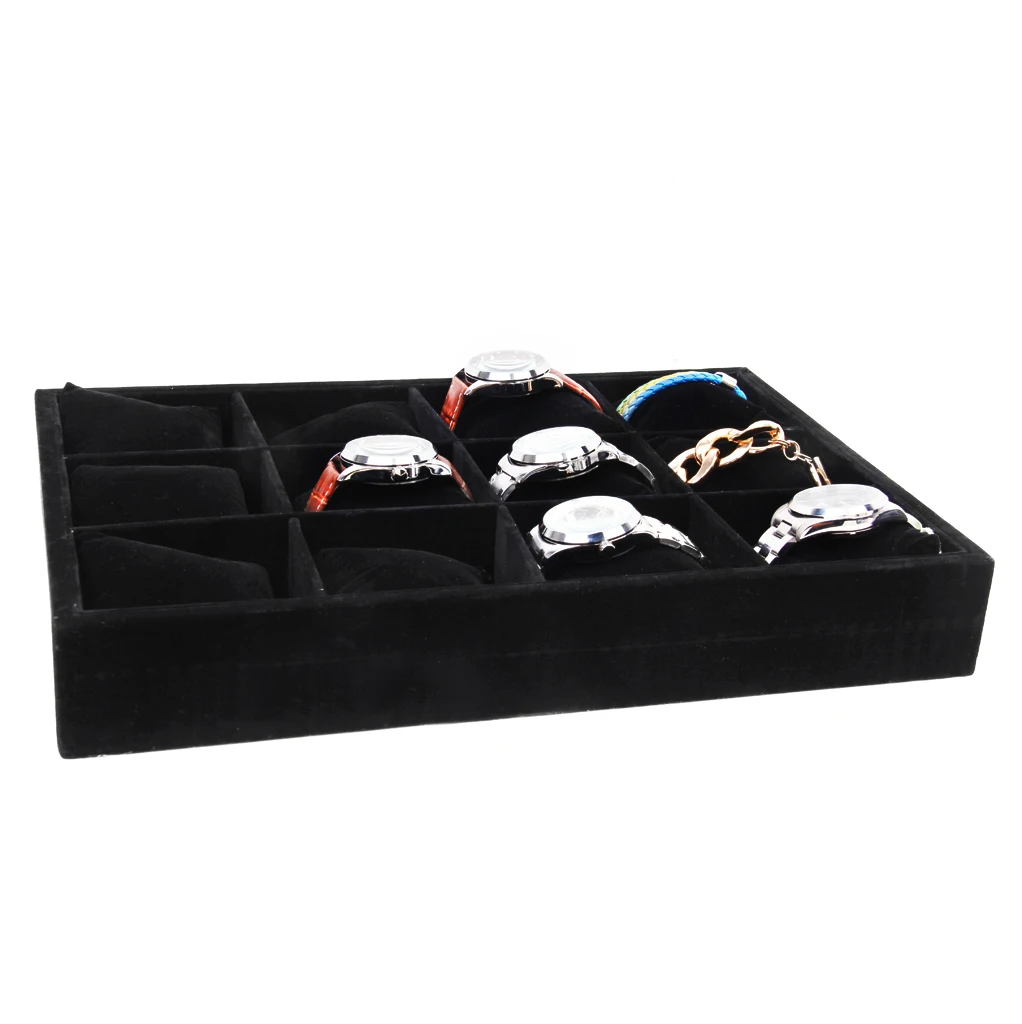 Black 12-Grid Watch Bracelet Display Storage Tray Case Holder Organizer With Pillow
Black 12-Grid Watch Bracelet Display Storage Tray Case Holder Organizer With Pillow