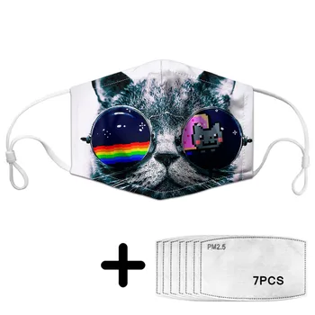Funny Glasses Cat Print Reusable Face Mask for Teen Girl Protective Nose Mouth Masks with 7pcs Filter Unisex Masque Fast Sending
Funny Glasses Cat Print Reusable Face Mask for Teen Girl Protective Nose Mouth Masks with 7pcs Filter Unisex Masque Fast Sending