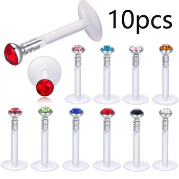 10Pcs Bioplast Flexible Labret Lip Ring Ear Helix Tragus Cartilage Studs Piercing Mixed Color Body Piercing Jewelry
10Pcs Bioplast Flexible Labret Lip Ring Ear Helix Tragus Cartilage Studs Piercing Mixed Color Body Piercing Jewelry