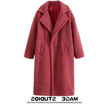 Color Sleeve Solid Long Teddy Bear Loose Coat Single Buckle Warm Thickening Windbreaker Overcoat Pink wool Jacket Outerwear
Color Sleeve Solid Long Teddy Bear Loose Coat Single Buckle Warm Thickening Windbreaker Overcoat Pink wool Jacket Outerwear