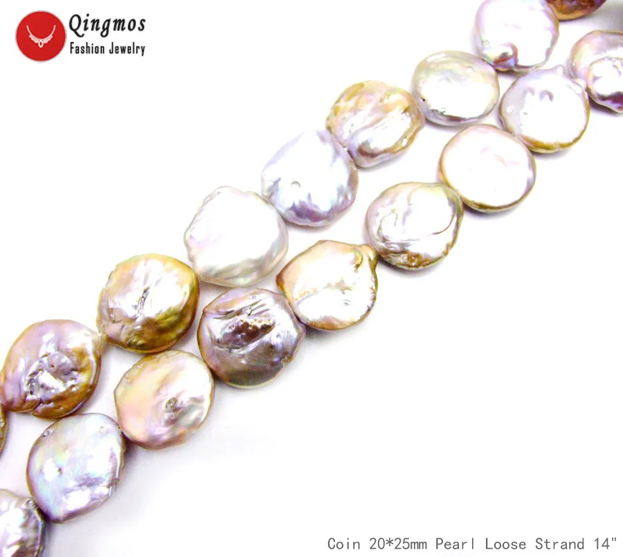 Qingmos 20*25mm Coin Round Natural Purple Pearl Loose Beads for Jewelry Making Necklace Bracelet Earring DIY 14" Strands los842
Qingmos 20*25mm Coin Round Natural Purple Pearl Loose Beads for Jewelry Making Necklace Bracelet Earring DIY 14" Strands los842