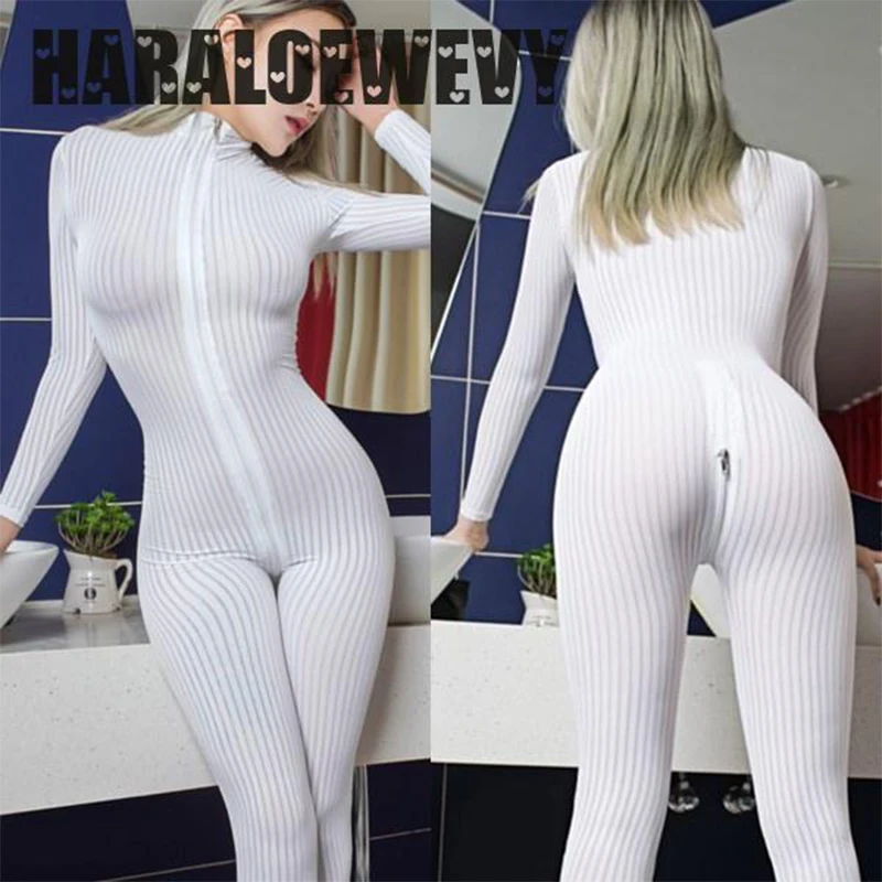 Striped Sheer Bodysuit Smooth Fiber 2 Zipper Long Sleeve Jumpsuit 2019 Sexy Jumpsuit
Striped Sheer Bodysuit Smooth Fiber 2 Zipper Long Sleeve Jumpsuit 2019 Sexy Jumpsuit