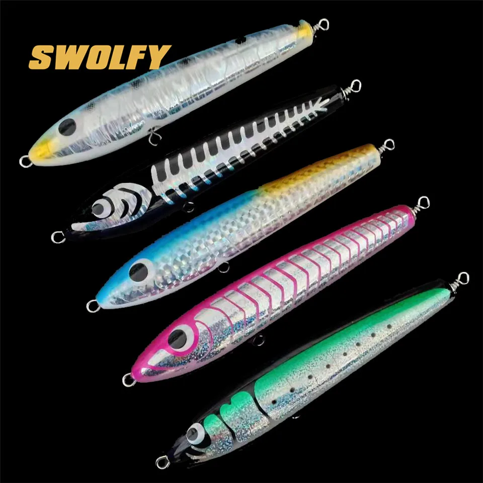 5PCS Saltwater GT Big Game Wood Bait 120G/22CM Trolling Lure Deep Sea Pencil Boat Fishing Artificial Bait fishing lure
5PCS Saltwater GT Big Game Wood Bait 120G/22CM Trolling Lure Deep Sea Pencil Boat Fishing Artificial Bait fishing lure