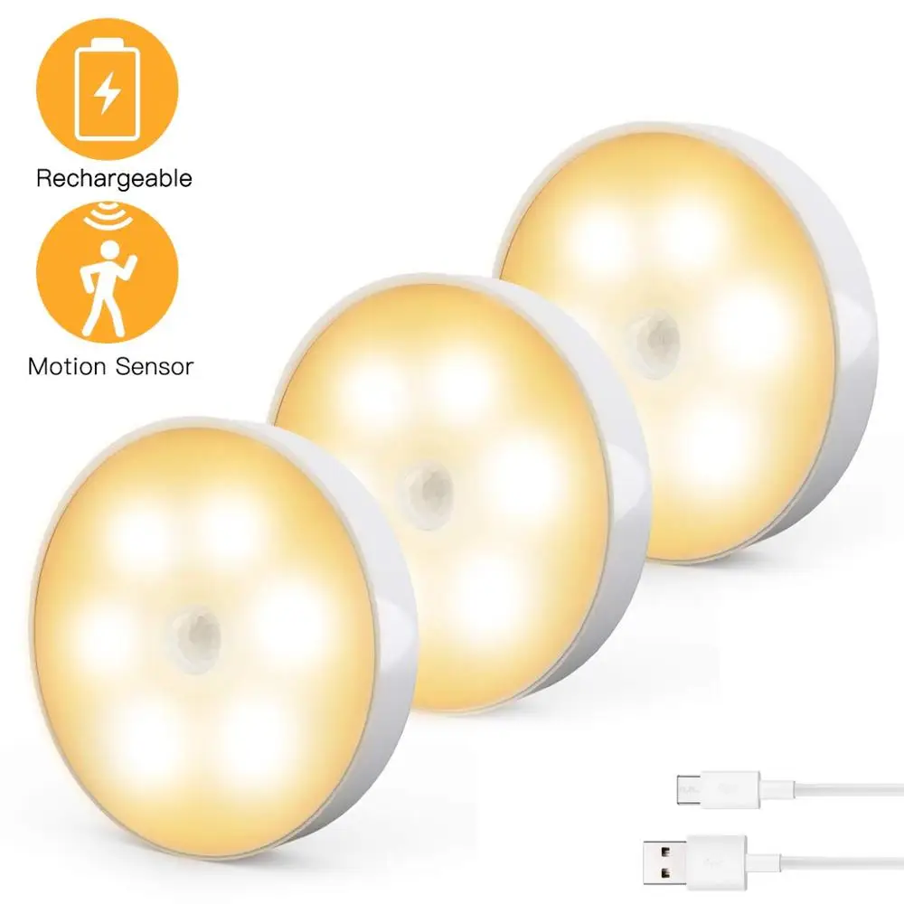 Motion Sensor Light,Rechargeable LED Night Light,Wireless Cabinet Lights,Stick on Lights,Puck Lights with 3M Adhesive3 Packs
Motion Sensor Light,Rechargeable LED Night Light,Wireless Cabinet Lights,Stick on Lights,Puck Lights with 3M Adhesive3 Packs