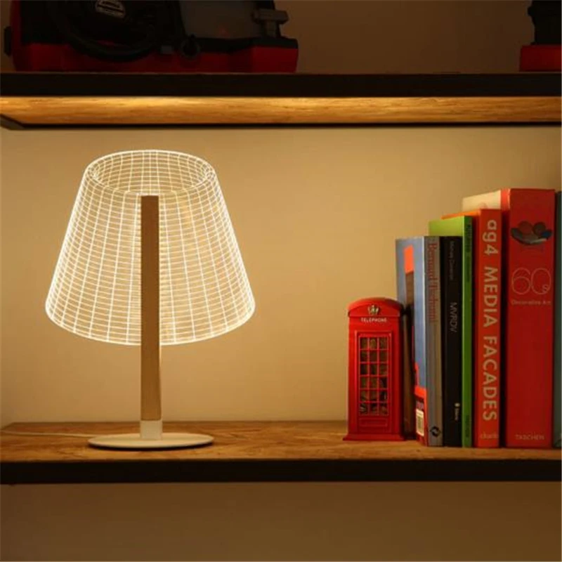 Modern Hot 3D Effect LED Desk Lamp Wood Support Acrylic Lampshade LED Light Living Room Bedroom Deco Table Lamp Reading Lighting
Modern Hot 3D Effect LED Desk Lamp Wood Support Acrylic Lampshade LED Light Living Room Bedroom Deco Table Lamp Reading Lighting