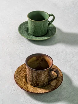 Japanese Stoneware Handmade Coffee Cup Saucer Afternoon Tea Drinkware Hand-made Small Exquisite Espresso Latte Coffee Cup
Japanese Stoneware Handmade Coffee Cup Saucer Afternoon Tea Drinkware Hand-made Small Exquisite Espresso Latte Coffee Cup