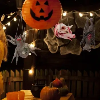 Halloween decorations hang chains spoofs animals scary props Pig Head Mouse Spider Bat Scary Horror Props Halloween Party Decor 
Halloween decorations hang chains spoofs animals scary props Pig Head Mouse Spider Bat Scary Horror Props Halloween Party Decor