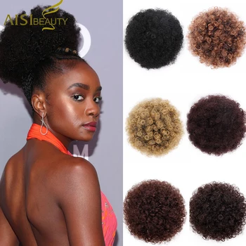 AISIBEAUTY African American Afro Bun Short Kinky Curly Chignon Synthetic Hair Bun Wrap Drawstring Puff Chignon Hair Extensions
AISIBEAUTY African American Afro Bun Short Kinky Curly Chignon Synthetic Hair Bun Wrap Drawstring Puff Chignon Hair Extensions