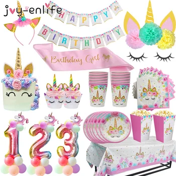 Unicorn Theme Party Set Plates Cups Tablecloths Table Cover Kids Birthday Decoration Supplies
Unicorn Theme Party Set Plates Cups Tablecloths Table Cover Kids Birthday Decoration Supplies