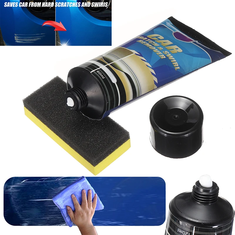 

1set 60ml Car Scratch Swirl Remover Paint Scratch Repair Tool Scratches Repair Polishing Wax Anti Scratch Cleaning Sponge Kit