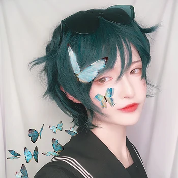 HUAYA Men Short wigs Boys Green Synthetic Wig for Daily Heat Resistant Party Anime Halloween Cosplay Costume Wig 
HUAYA Men Short wigs Boys Green Synthetic Wig for Daily Heat Resistant Party Anime Halloween Cosplay Costume Wig